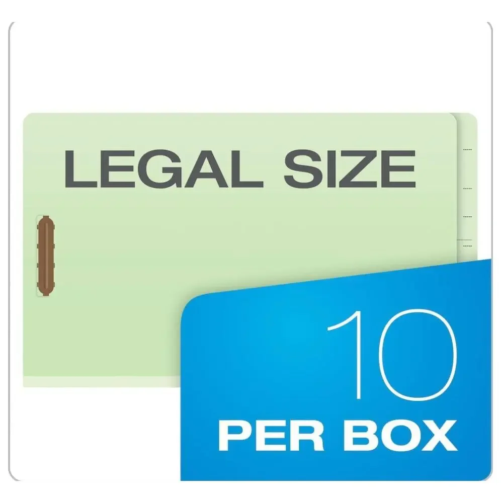 Pendaflex Pressboard End-Tab Classification Folders, Legal Size- Light Green
